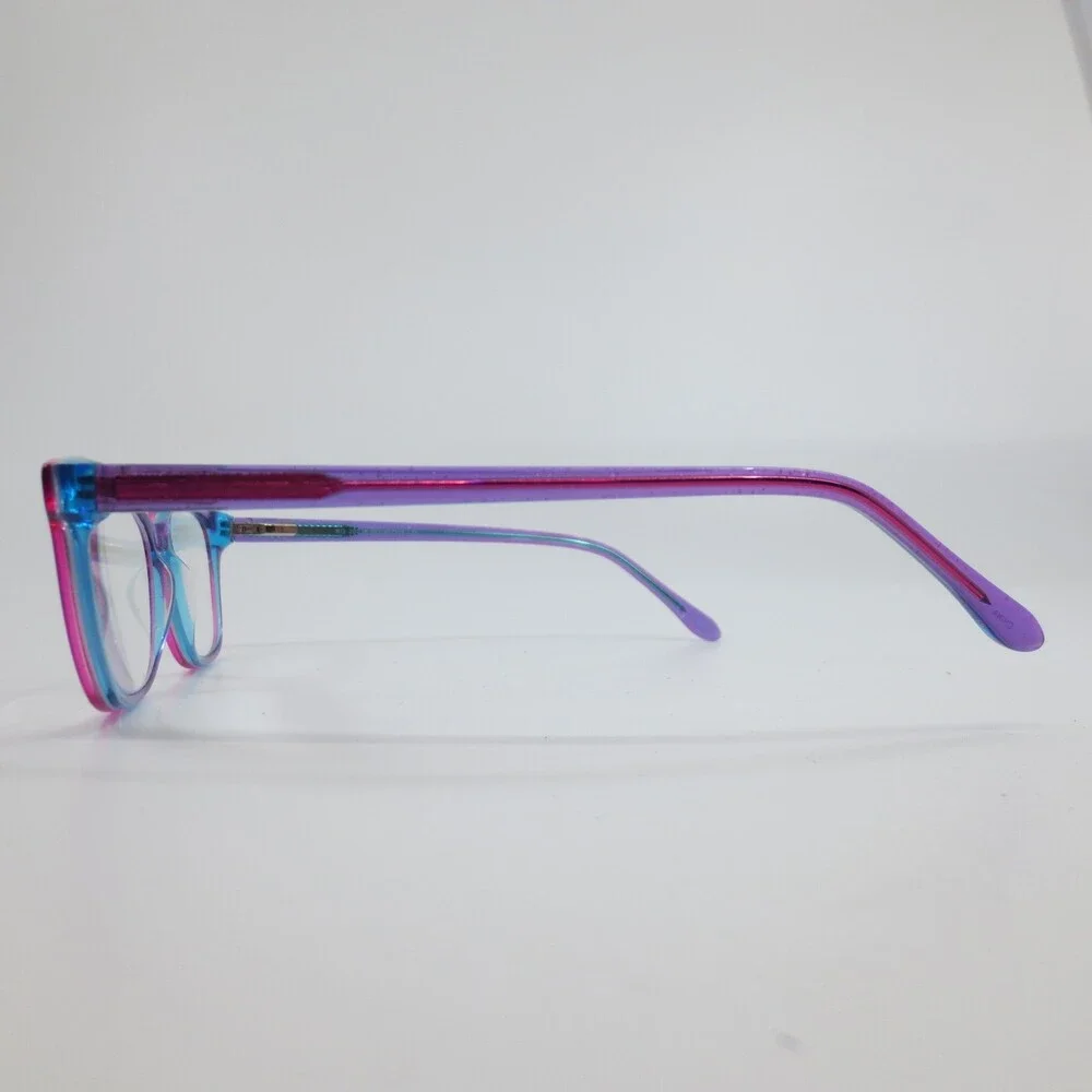 Indi Kids Eyeglass Frames Purple Teal Glitter Cat Eye KG 20216 PU 49-16-135